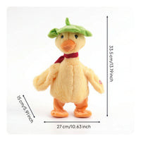 Electronic Stuffed Duck Musical Walking Duck Toy Stuffed Animal Interactive Animated for Toddlers, Playroom, Home