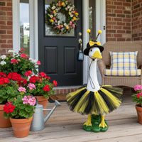 Reusable Bee-Themed Goose Outfit Easy to Install Bee Themed Goose Outfit Black and Yellow Outdoor Decor Weather-Resistant for Garden