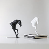 Stylized Abstract Horse Sculpture Compact Resin Horse Sculpture Slim for Office