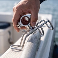 Rod Holder Heavy Duty Clamp-on Rod Holder Polished Hardware for Anglers, Yachts