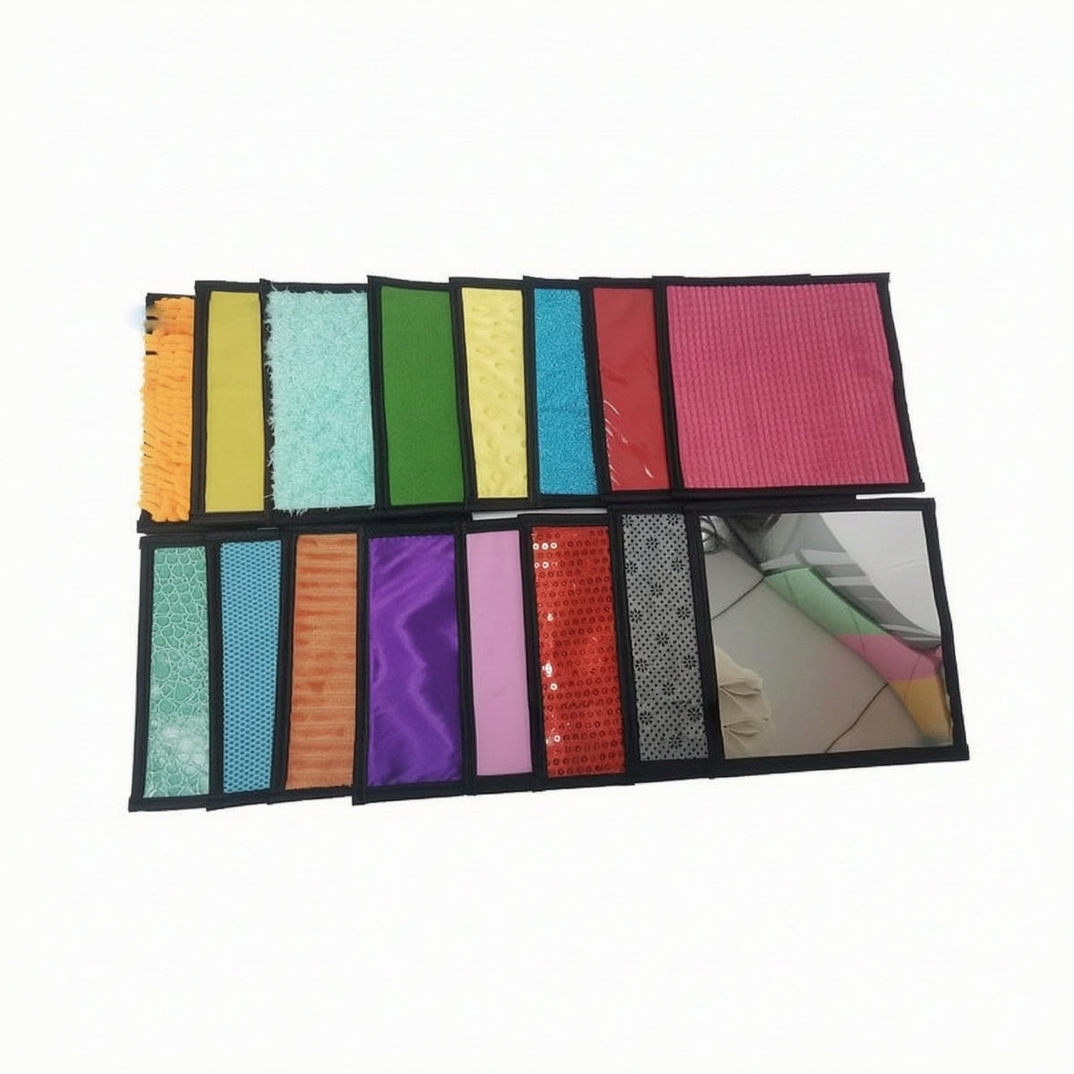 16 Pieces Textured Tactile Sensory Panels Multi-Texture Tactile Sensory Mats Fidgeting Easy to Clean for Toddlers, Kids, Autistic Children, Classroom, Playroom, Therapeutic Therapy Center
