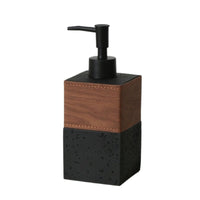 Soap Dispenser with Pump Wood-Grain Refillable Soap Bottle Minimalist Countertop Dispenser for Hotel