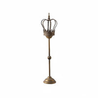 Antique Crown Candle Holder Ornamental Design Crown Candle Stand Weighted Base Candelabra Stand for Entryway