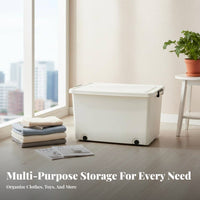 Rolling Storage container with Lid Large Capacity Home Organization Thickened Design