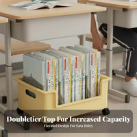 beneath-desk storage container with casters Rolling Wire Basket adaptable for Study Room