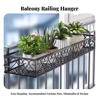 Space-Saving Railing Planter Rack Indoor and outsidedoor Use Hanging Planter Basket Easy Installation plant Pot Holder Adjustable fasteners for Apartment Dwellers, Gardeners, homeowners, Balcony, glazed openingsill, Indoors, glazed openings