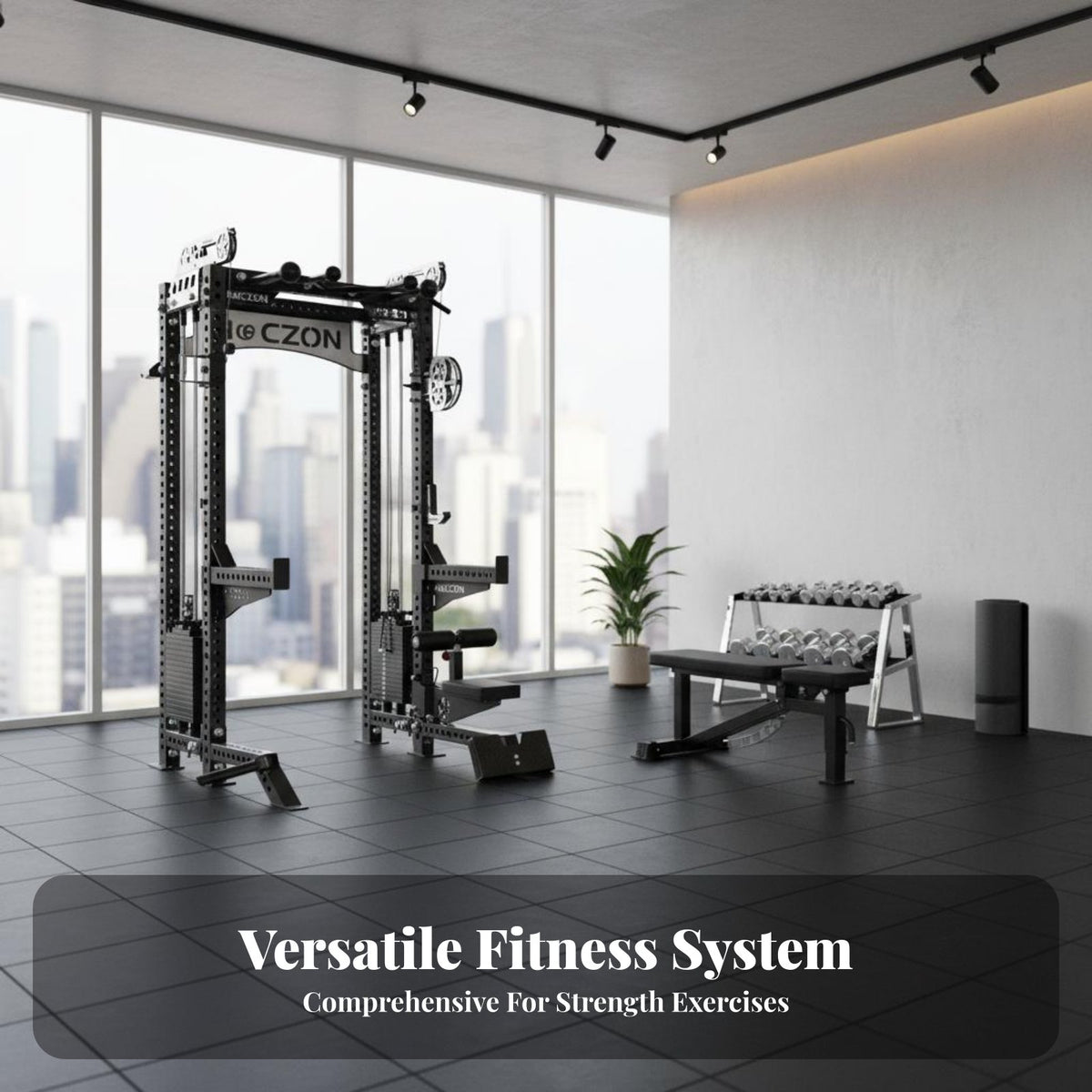 Guided Machine Strength Rack Combo Commercial Grade Complete Guided Machine Heavy Duty Multi-Functional Squat Cage for Weightlifters, Bodybuilders