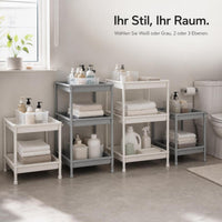 Multi-layer Plastic Bathroom Basin Storage Rack with Hollow Panels