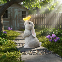Rabbit Solar Garden Statue No Wiring Required Solar Powered Rabbit Light