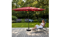 Rectangular Patio Umbrella Tilt-Adjustable Outdoor Umbrella with Base Weighted Parasol Patio Con Base for Homeowners, Balcony, Garden, Market Stall