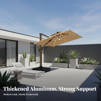 Offset Cantilever Umbrella Sun Protection Cantilever Patio Cover Large Coverage for Cafe Owners, Garden Lovers, Patio, Backyard, Waterside