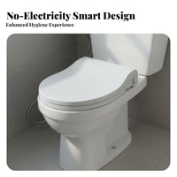Frontal & Rear Wash Non-Electric Bidet Toilet Seat Comfortable Washing Non-Electric Bidet Double Nozzles Personal Hygiene Device Easy to Install for Adults, Elderly, Seniors, Restroom, Home