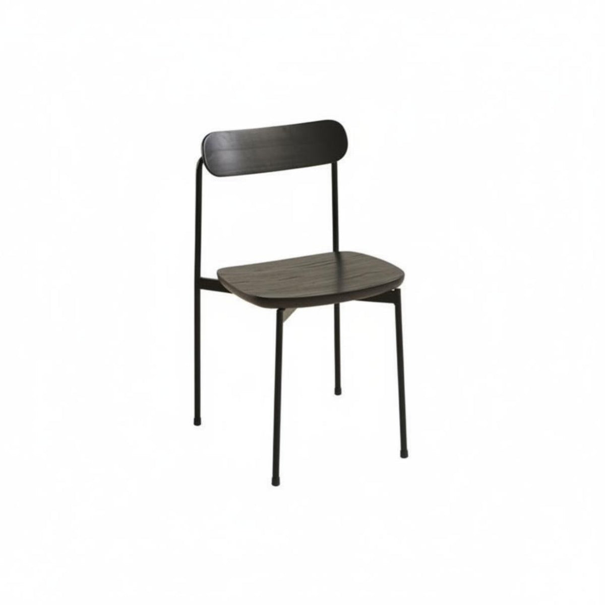 Nordic Design Minimalist Metal Frame Chair Space Saving Armless Side Chair Small Footprint Dining Seat Long-Lasting for Cafe Owners, Renters, Homeowners, Restaurant, Kitchen, Living Room, Home Office