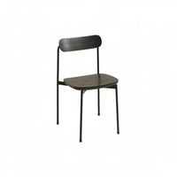 Nordic Design Minimalist Metal Frame Chair Space Saving Armless Side Chair Small Footprint Dining Seat Long-Lasting for Cafe Owners, Renters, Homeowners, Restaurant, Kitchen, Living Room, Home Office