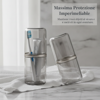 Portable Travel Toothbrush Holder and Mouthwash Cup Set