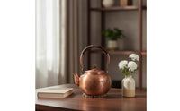 Copper Teapot Engraved Copper Kettle with Handle Vintage Kitchenware for Collectors