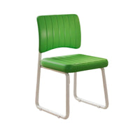 Comfortable Cushion Upholstered Vanity Chair with Back Ergonomic Design Upholstered Sled Base Chair Wide Backrest Household Furniture Strong Support for Students, Home Office Workers, Adults, Bedroom, Study Room, Small Areas