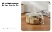 Multi-Grid Condiment Container Humidity-Resistant 4 Compartment Seasoning Box Airtight Compartment Seasoning Container for Chefs, Adults, Pantry
