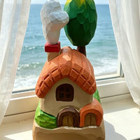 Handcrafted Wood Carving Healing Cabin Desktop and Car Decoration