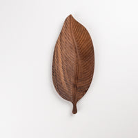 Carved Walnut Wood Tray Wooden Leaf Tray Rustic Leaf Serving Platter Organic for Hosts