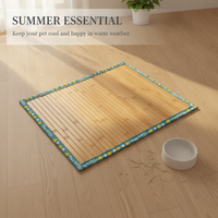 Pet Cooling Bamboo Mat for Dogs and Cats, Chew-Resistant Summer Sleeping Pad