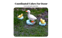 Micro Landscape Duck Decor Cute Waterfowl Figure Family Figurine Handmade Tiny Resin Duckling for Kids, Terrarium, Potted Plants, Desktop
