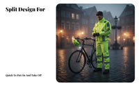 Reflective Rain Suit High Visibility Rain Suit Windproof Luminous Jacket and Pants for Emergency Responders, Cyclists, Roadside Work