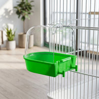 Bird Bathing Box with Lid for Parrot and Cockatiel, Cage Hanging Indoor Bird Bath, Small Bird Grooming and Washing Station