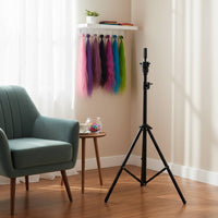 Mannequin Head Tripod Stand 360° Rotatable Top Hairdressing Practice Head Holder Flexible Rotation Cosmetology Mannequin Stand for Beginners, School