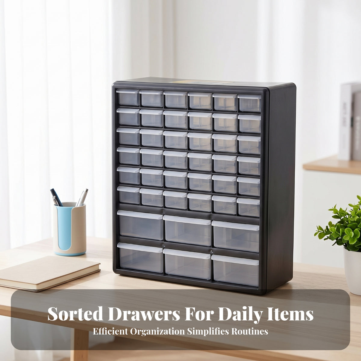 Black Organization Furniture Tabletop Organizer