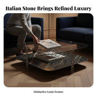 Modern Design two-partlevel Square Table Minimalist aesthetic Household Furniture Sturdy Construction Low silhouette for Interior Designers, Homeowners, Families, Living Room, Lounge Area, Apartment, Home Office