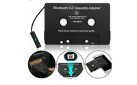 Slim Bluetooth Cassette Adapter Rechargeable Tape Adapter with Control Button Portable Car Audio Premium for Drivers, Commuters