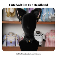 Soft Cat Ear Headband Comfortable Wear Faux Cat Ear Headband Non-Slip Design Soft Animal Ears Hair Hoop for Women, Role-Playing, Themed Events