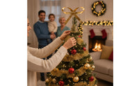 Christmas Bow Tree Finial Luxurious Bow Tree Finial Vintage-Influenced for Holiday Decorating
