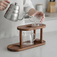 Wooden Pour-over Coffee Rack Countertop Coffee Organizer Rack Compact Storage Stand Rustic for Baristas
