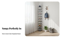 Space Saving Narrow Shoe Stand Slim Design Footwear Stand Easy Assembly Entryway Furniture Sturdy Construction for Students, Home Organizers, Apartment Dwellers