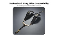 Adjustable Fit Alto Tenor Sax Harness Comfortable Double Shoulder Saxophone Strap Long-Lasting for Beginners, Live Performance