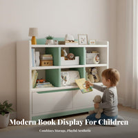 Multi-Compartment Design children's Book and Toy Organizer Large Capacity kids' Furniture Child-Led Learning Inspired Toddler Bookcase Sturdy Construction for Students, Toddlers, Teachers, Reading Corner, Playroom, Living Room, Classroom