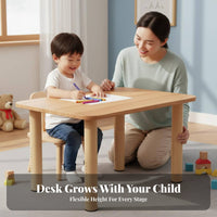 sturdy Wood Construction young child Drawing Table with Paper Roll Height Adjustable children's Furniture Multi-Functional Play Desk Rounded Corners for children 3+, Preschoolers, young children, children's activity area, Nursery, Home