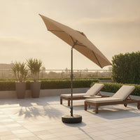 Rectangular Umbrella with Base Weighted Rectangular Patio Umbrella Tilted Parasol for Balcony, Garden