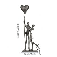 Cast Iron Figurine Anniversary Gift Metal Couple Figurine Handcrafted Romantic Iron Statue for Couples