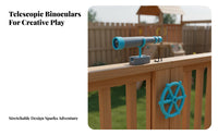 Play Telescope Colorful Playhouse Toy Rounded Corners Toy Pirate Ship Wheel for Treehouse, Climbing Frame