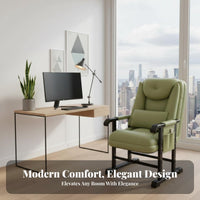 Reclining Backrest High-Back Recliner with Footrest Thick Cushioning Adjustable Study Recliner Ergonomic Design Computer Chair Multi-Purpose for Students, Gamers, Work-from-Home Workers, Dorm Room, Gaming Setup, Bedroom