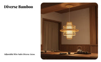 Bamboo Pendant Light Material Bamboo Chandelier Minimalist Design Japanese Design Hanging Light for Restaurant Owners, Dining Room, Cafe, Hotel