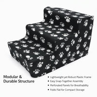 Pet Small Dogs, Dog Steps with Washable Cover, Dog Ramp Gentle Slope, Pet Stairs Removable Cover, Dog Steps for Sofa Access