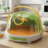 Pet Travel Cage with Transparent Cover Lightweight Dome Pet Carrier with Handle Kennel Sturdy Multifunction for Small Pets