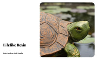 Weather-Resistant Floating Turtle Statue Long-Lasting Construction Floating Turtle Figurine Hand-Painted Resin Tortoise Model for Pool, Outdoor