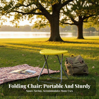 Foldable Design Backless Folding Stool self-latching Mechanism foldable Seat Lightweight Portable Furniture Space-Saving for Students, homeowners, Outdoor, Office, Indoor Use, on-the-& move
