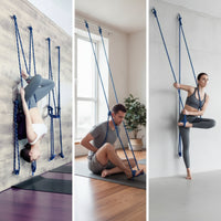 Stretch Wall Rope Easy to Install Stretch Rope with Buckles Stretch Aid Blue Inversion Assistant Adjustable for Yogis, Home Gym
