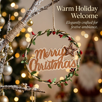 Christmas Sign for Front Door, Rustic Front Door Sign, Xmas Door Sign Wreath, Wooden Christmas Sign, Wall Hanging Christmas Decor